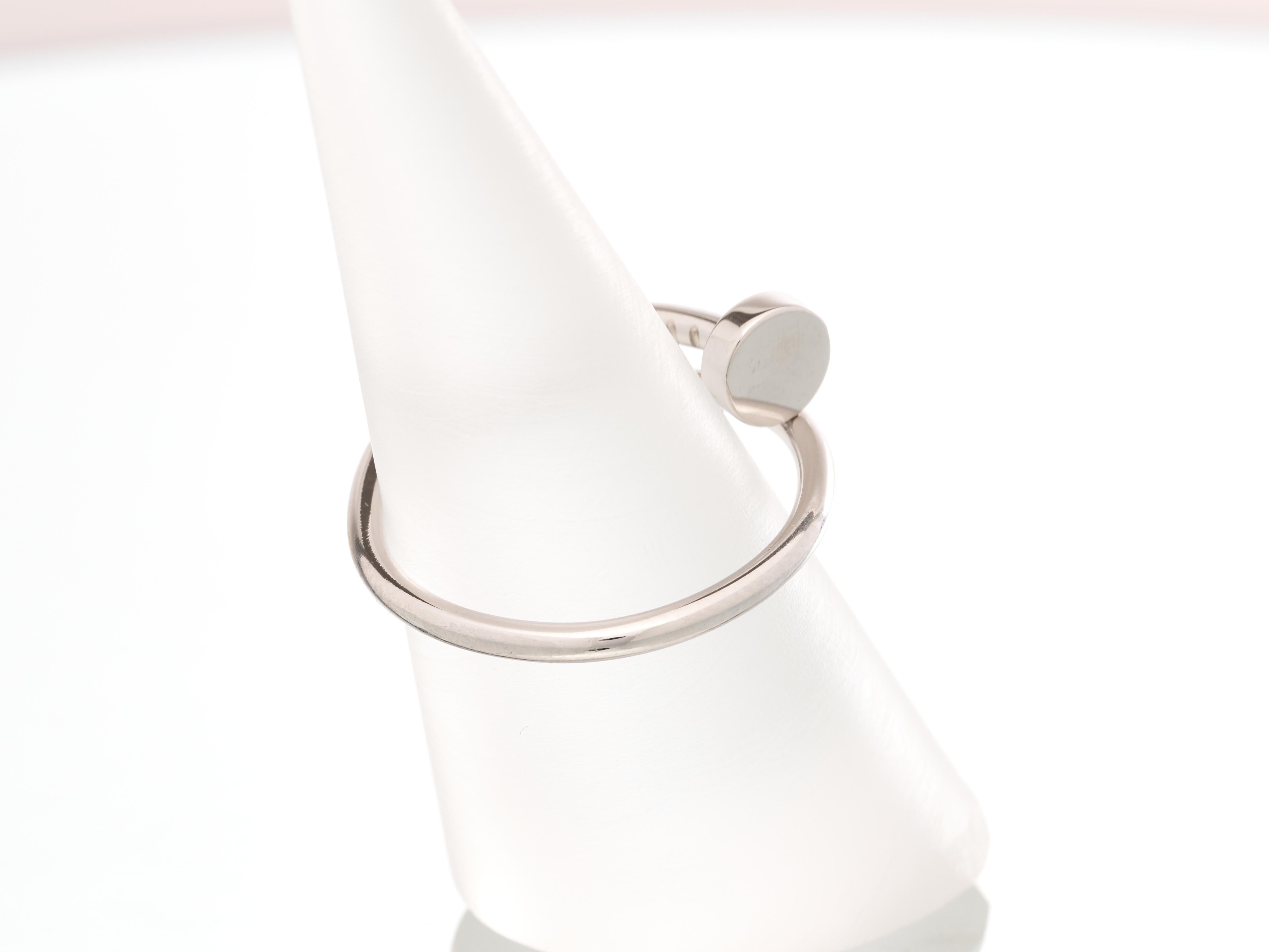 Cartier Anillo Oro Juste Un Clou Anillo Clavo 18ct Blanco Pequeño Tamaño 56 Caja Papeles en venta 4