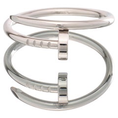 Cartier Anillo Oro Juste Un Clou Anillo Clavo 18ct Blanco Pequeño Tamaño 56 Caja Papeles
