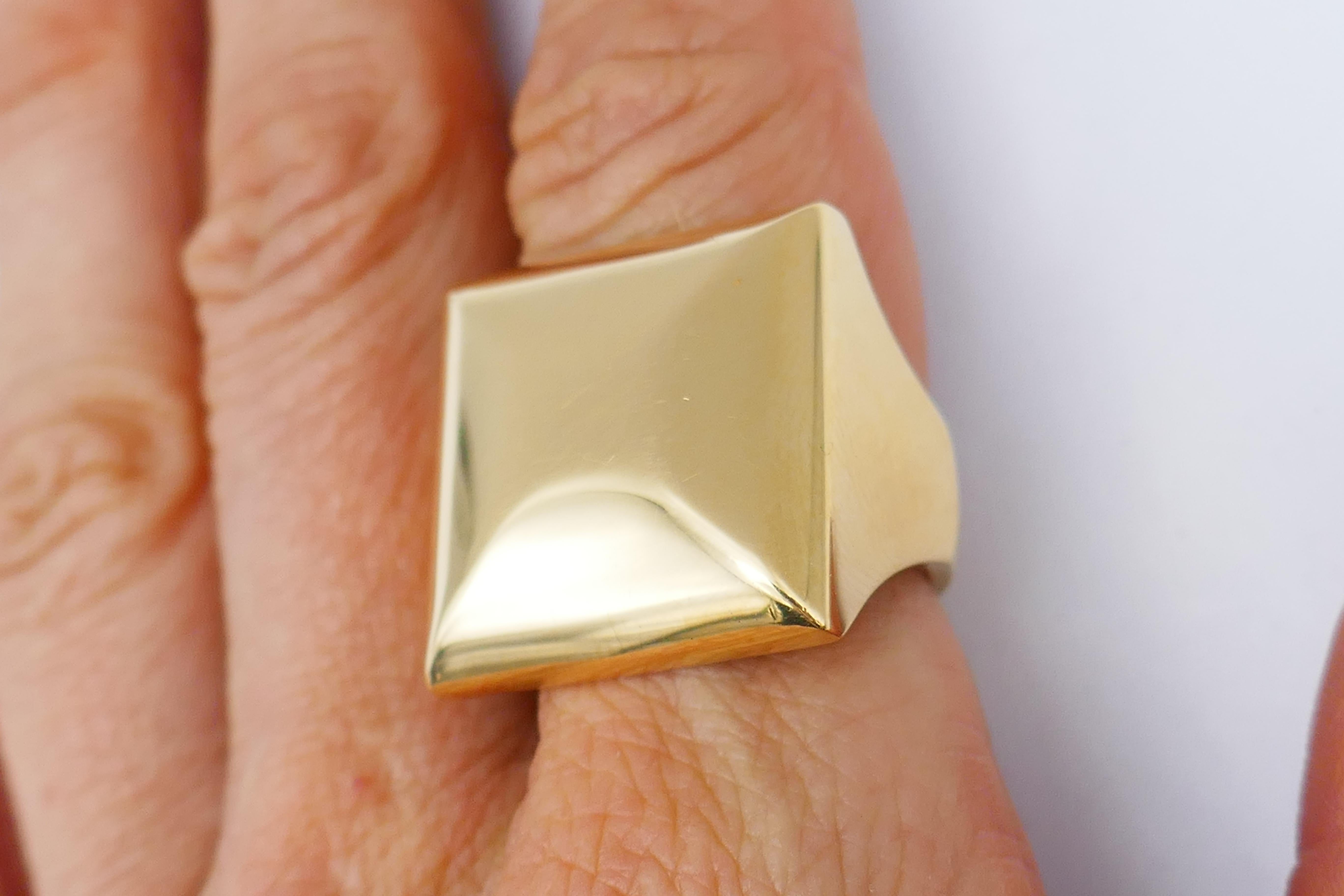 Cartier, quadratischer Goldring, Cartier 4