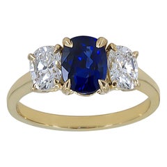 Retro Cartier Gold Sapphire and Diamond Ring