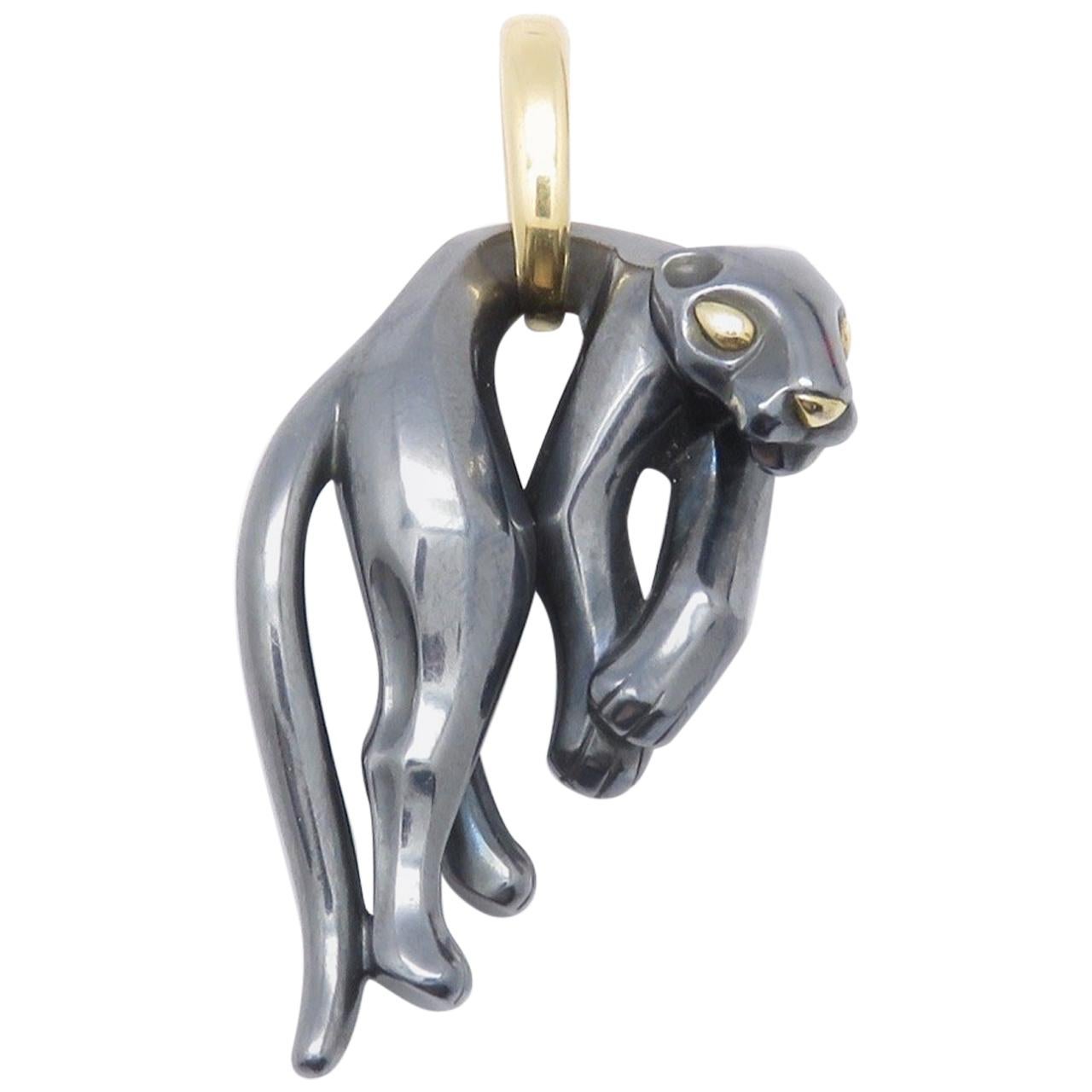 Cartier Gold Silver Panther Pendant