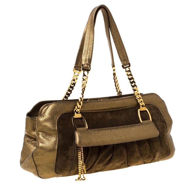 Cartier Gold Suede and Leather La Dona Shoulder Bag at 1stDibs