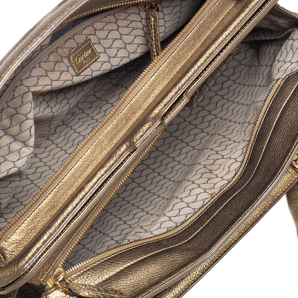 Women's Cartier Gold Suede and Leather La Dona Shoulder Bag