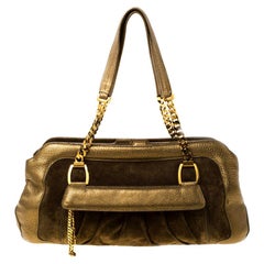 Cartier Gold Suede and Leather La Dona Shoulder Bag