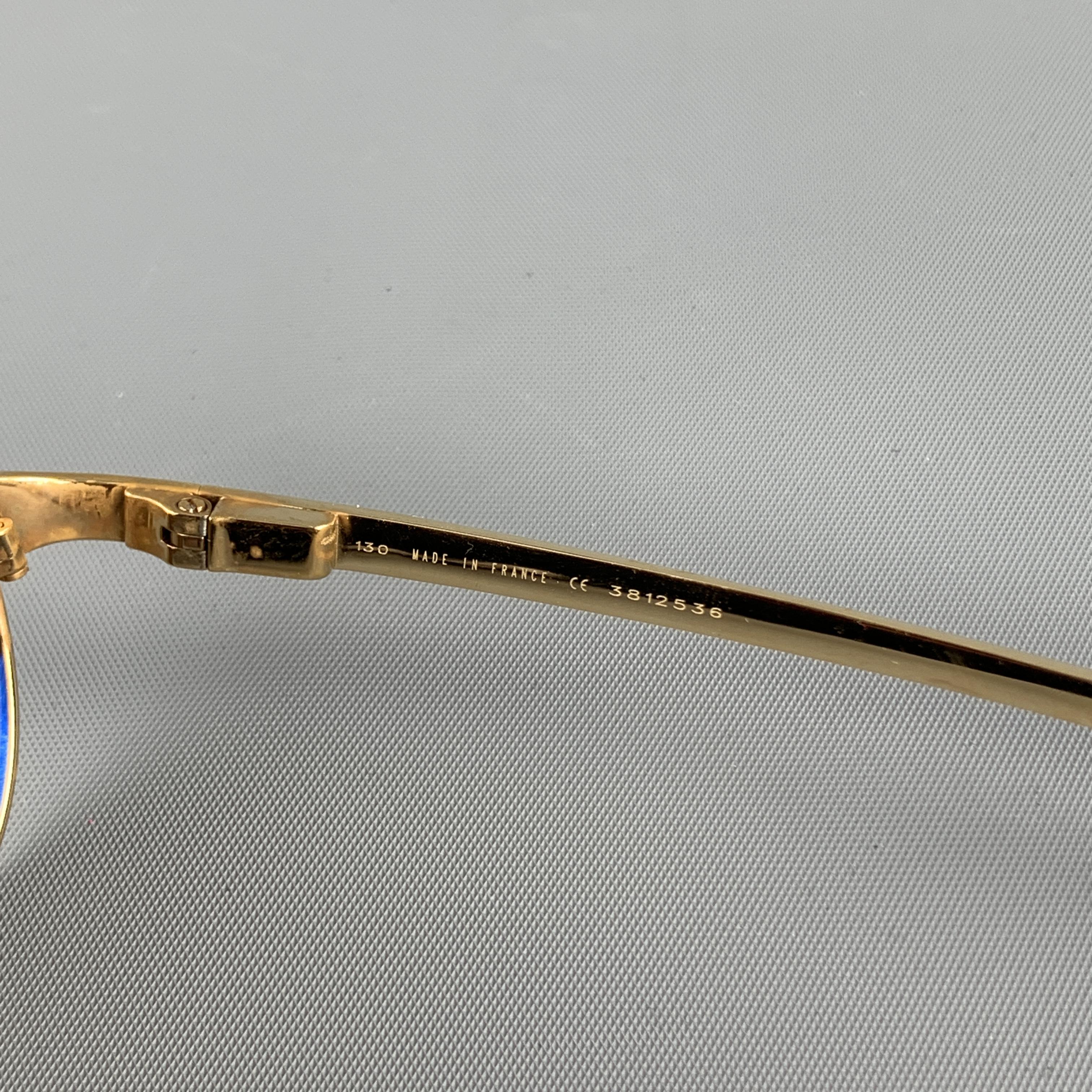 Men's CARTIER Gold Tone Bushed Metal Edition Santos - Dumont Sunglasses