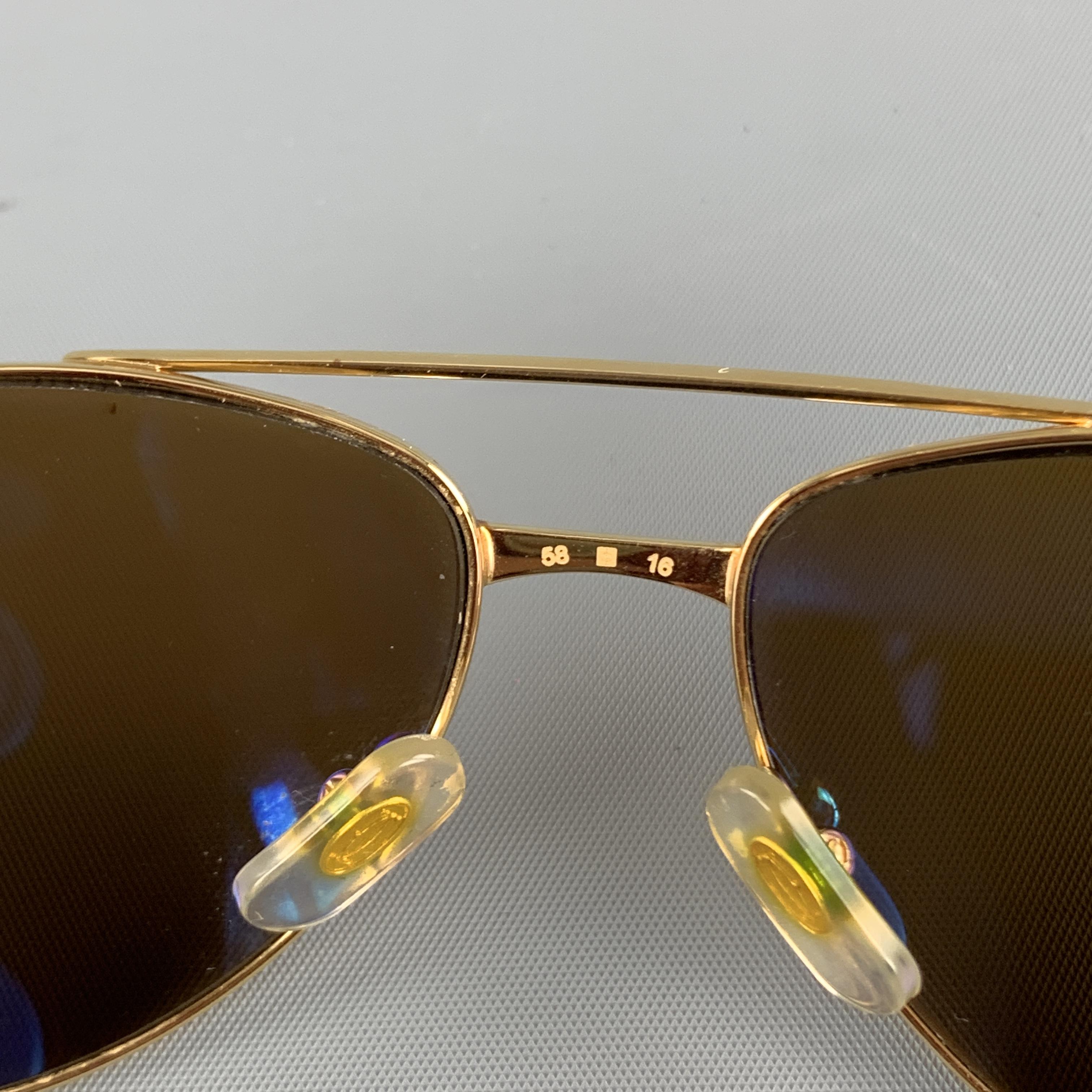 CARTIER Gold Tone Bushed Metal Edition Santos - Dumont Sunglasses 2