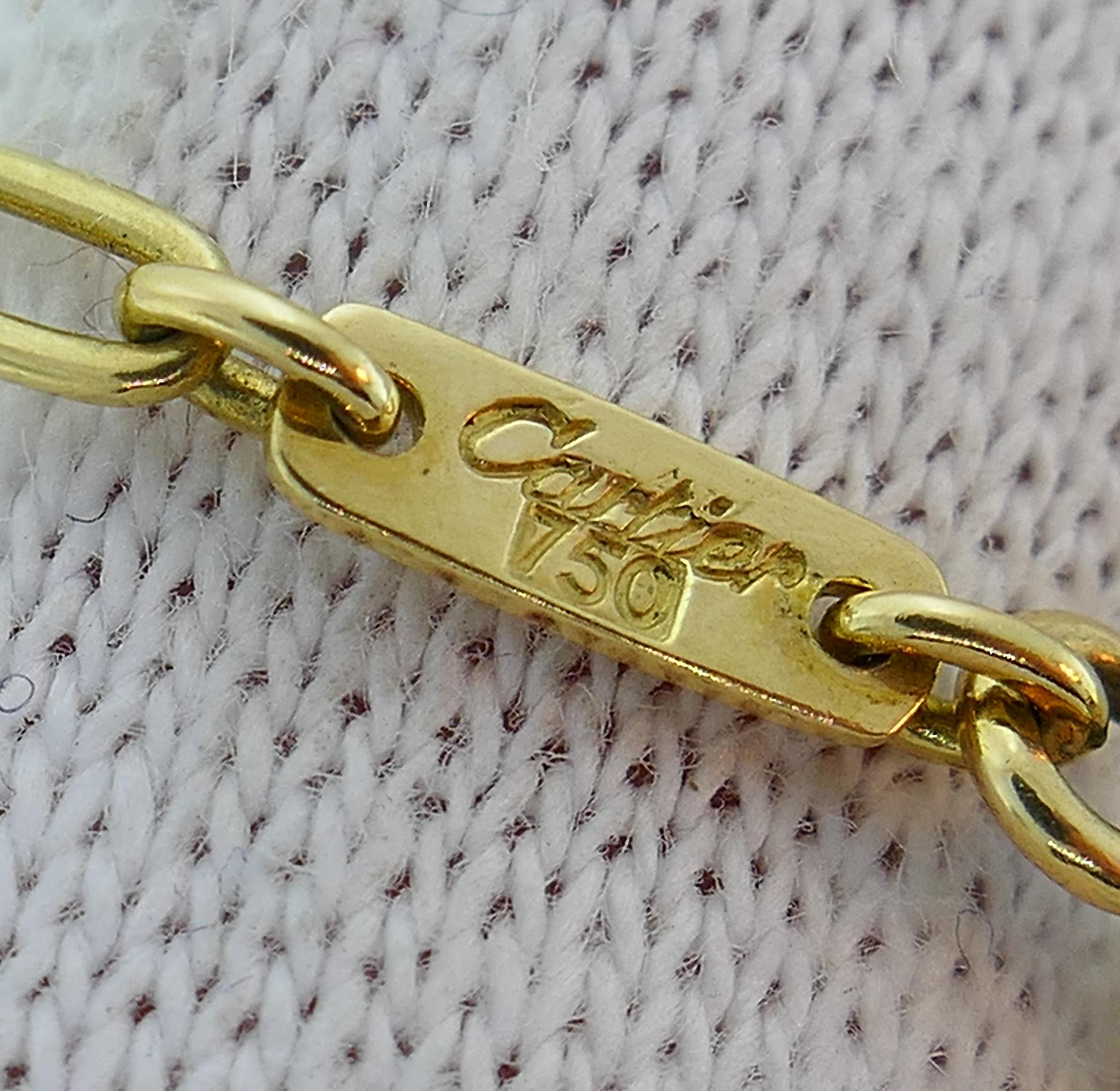 Women's or Men's Cartier Gold Touch Wood Pendant Necklace