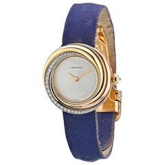 Cartier Gold Trinity Diamond Retro Round Watch on a Leather Strap 2357