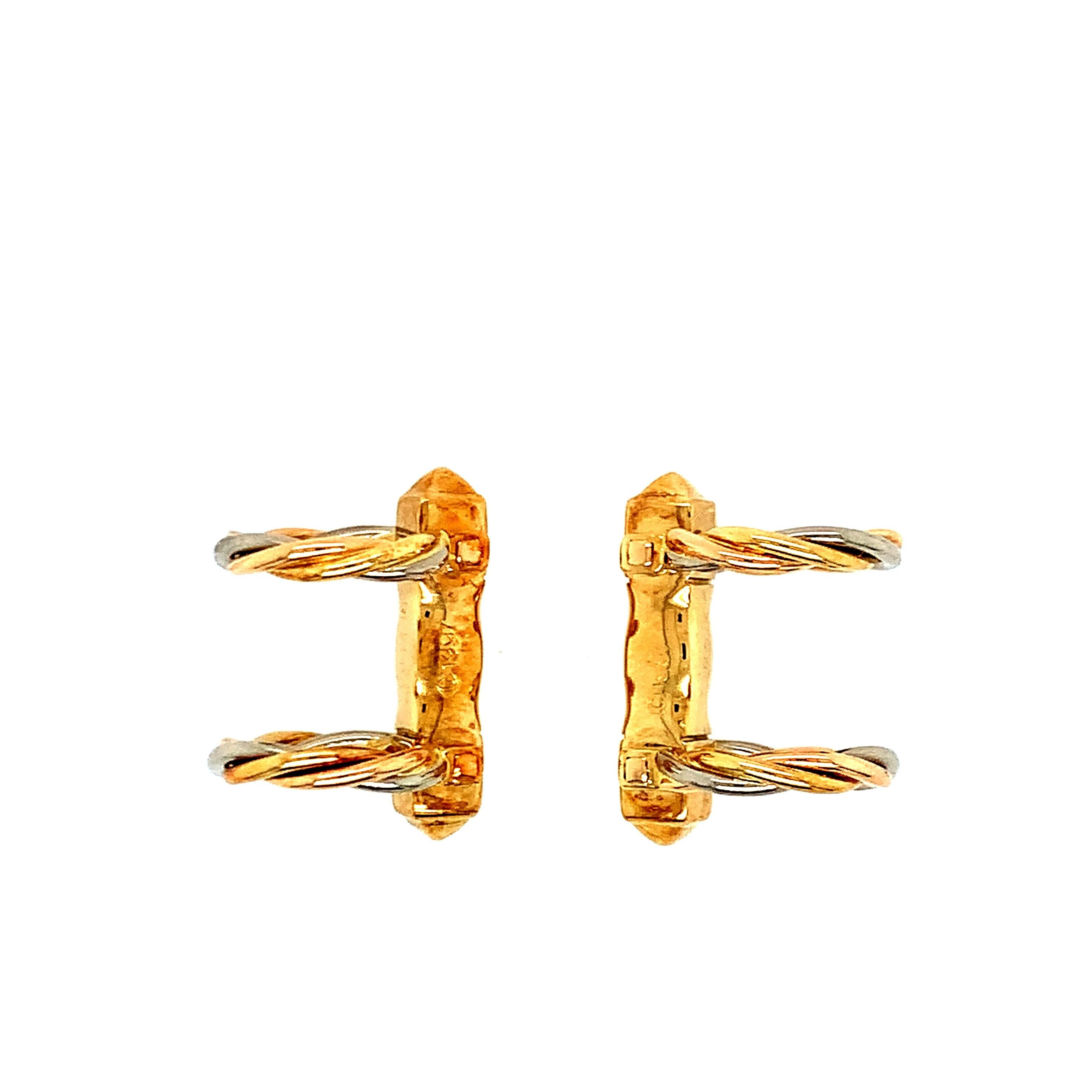 Cartier Gold Twists Cufflinks In Excellent Condition In New York, NY