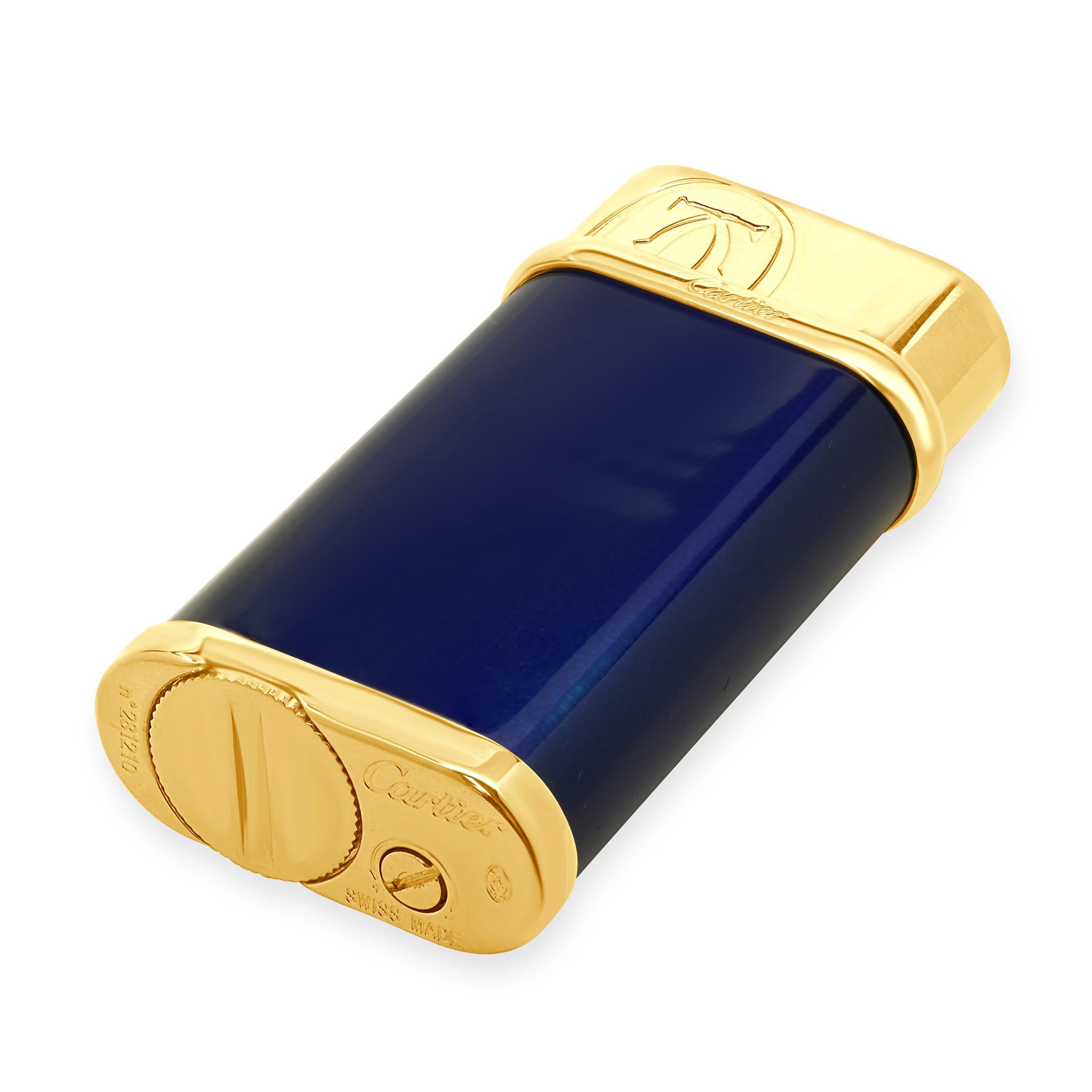 Women's or Men's Cartier Gold Vermeil Logo Gas Lighter For Sale
