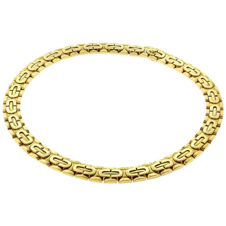 Cartier Gold Vintage Art Deco 18 Karat Chain Link Choker circa 1996 Necklace
