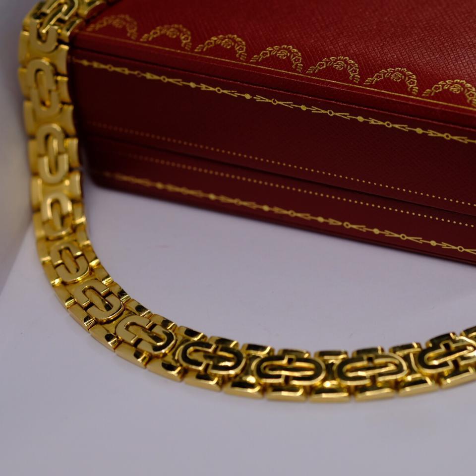 Contemporary Cartier Gold Vintage Art Deco 18 Karat Chain Link Choker circa 1996 Necklace