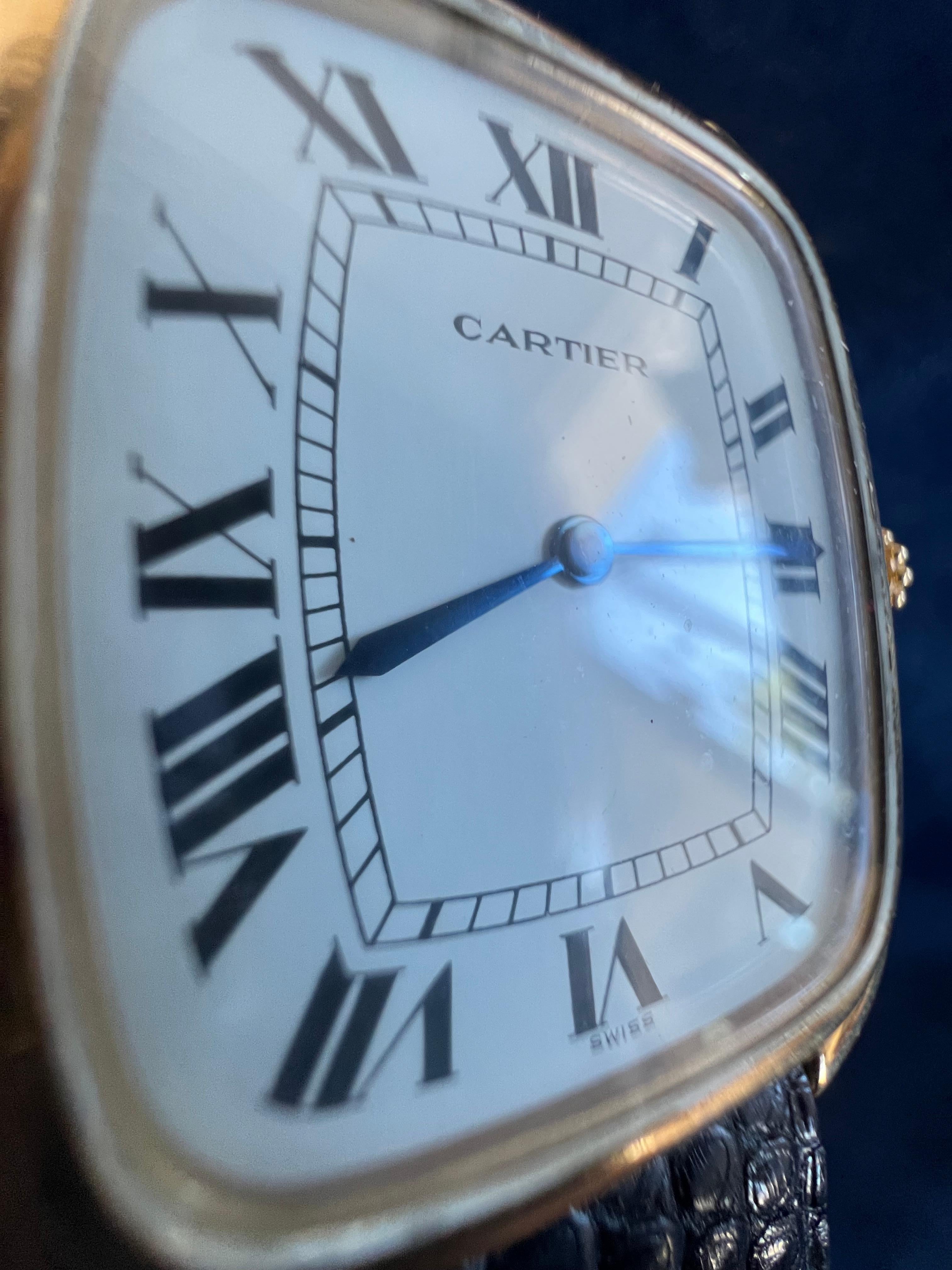 Cartier Gondole Jumbo Watch 18K Gold Full Set 1979 For Sale 5