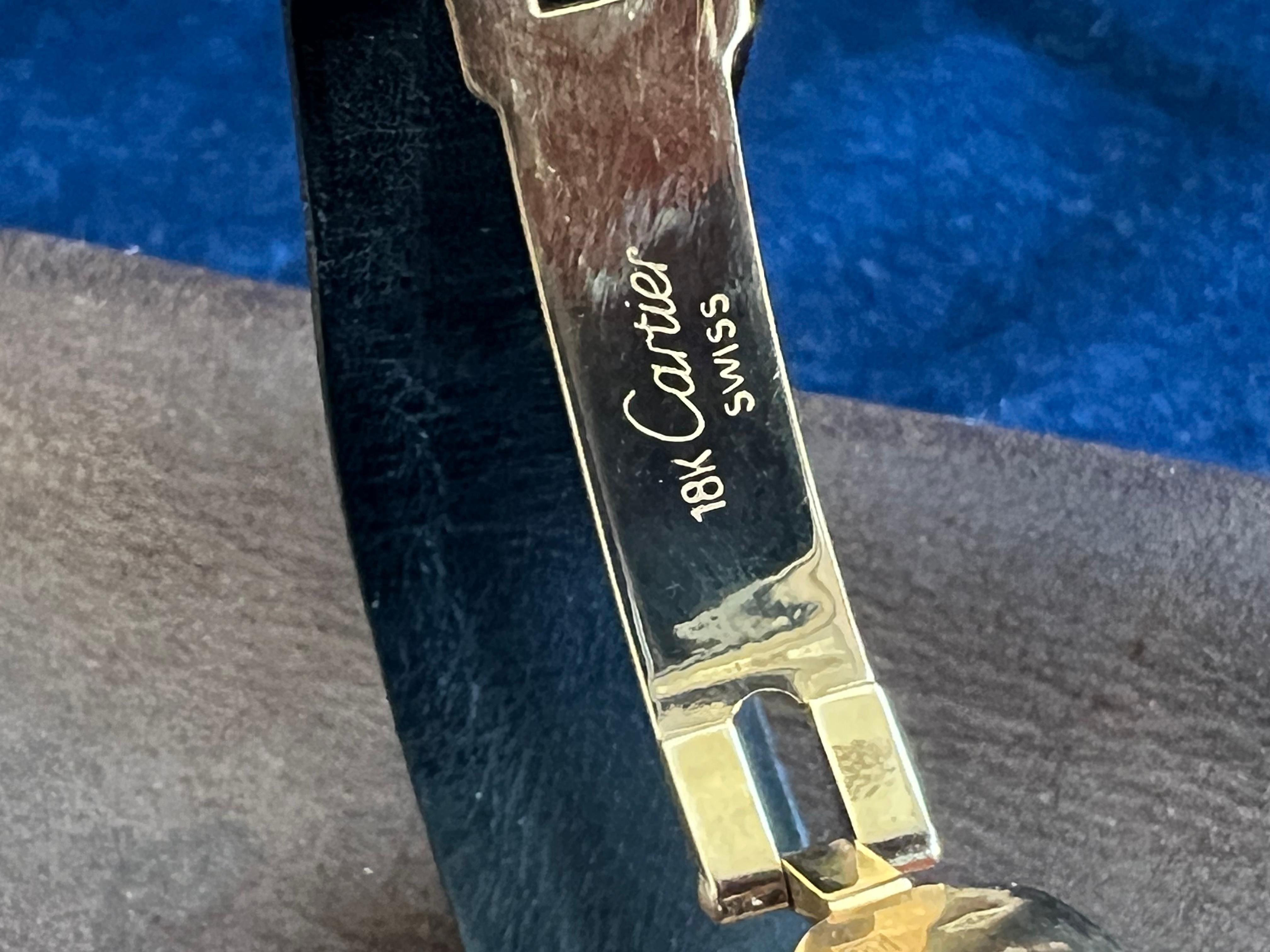 Cartier Gondole Jumbo Watch 18K Gold Full Set 1979 For Sale 7