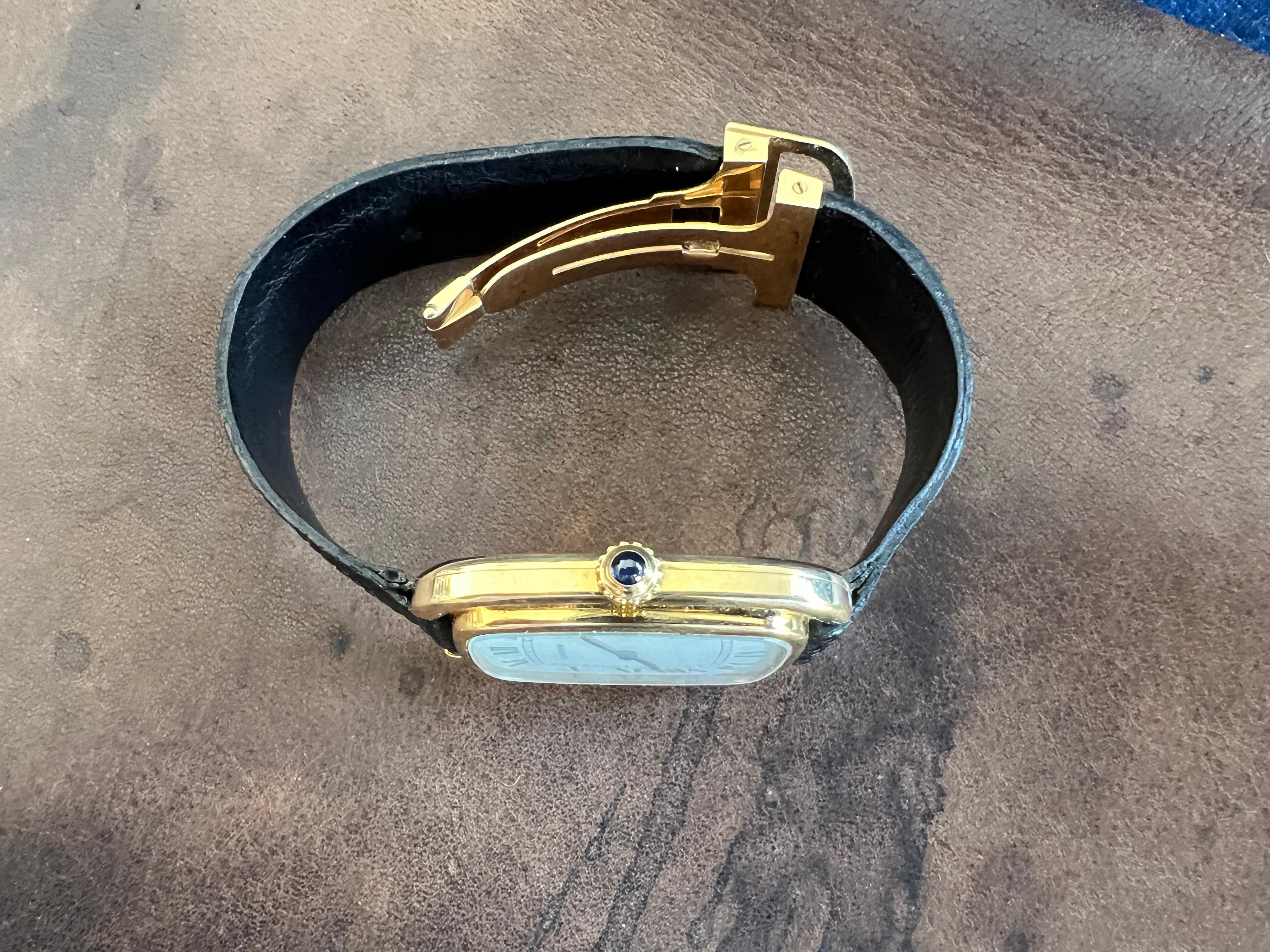 Cartier Gondole Jumbo Watch 18K Gold Full Set 1979 For Sale 10