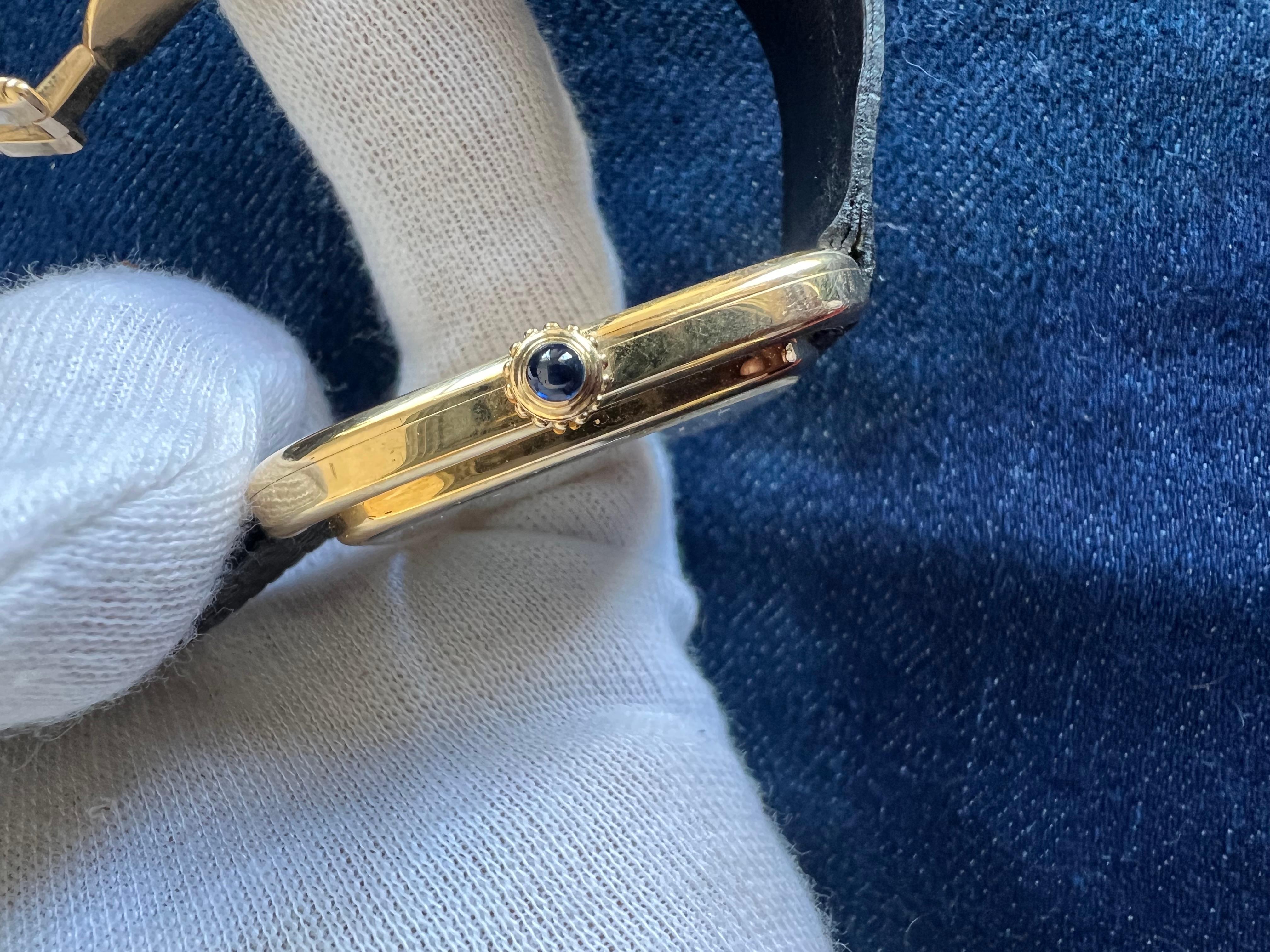 Women's or Men's Cartier Gondole Jumbo Watch 18K Gold Full Set 1979 For Sale