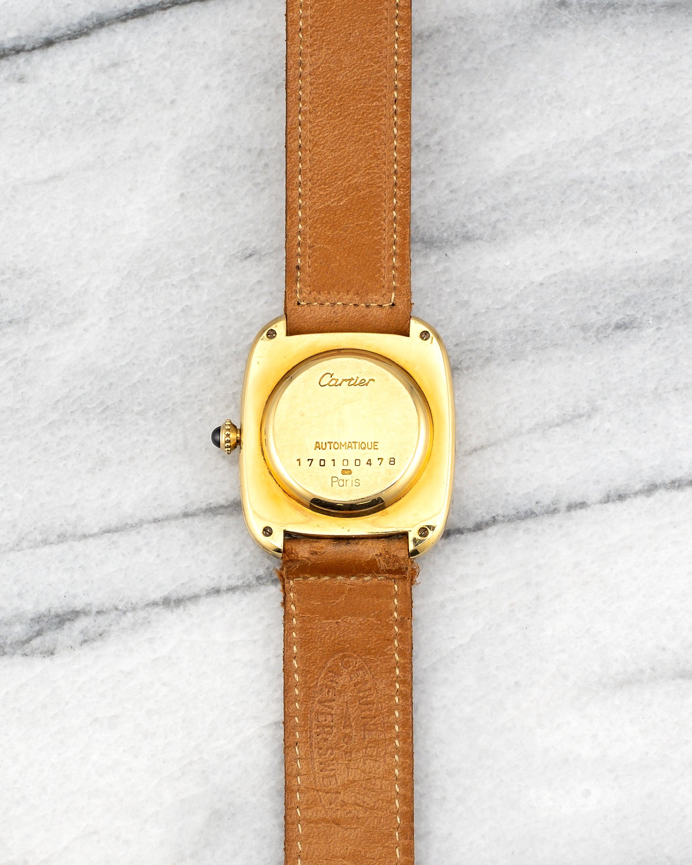 Orologio Cartier Gondolo Automatique in oro giallo 18 carati, anni '80 In condizioni buone in vendita a New York, NY