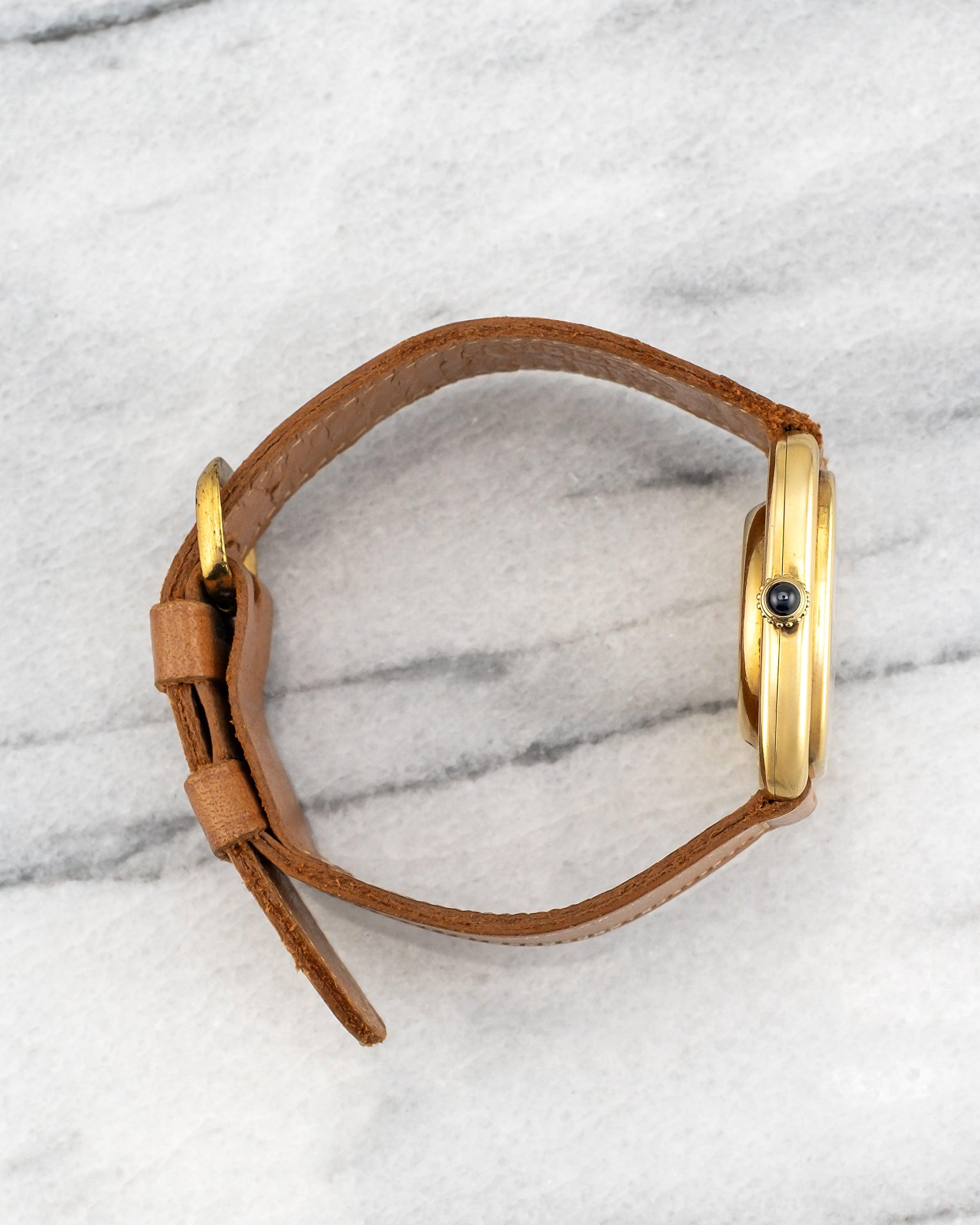 da uomo o donna Orologio Cartier Gondolo Automatique in oro giallo 18 carati, anni '80 in vendita