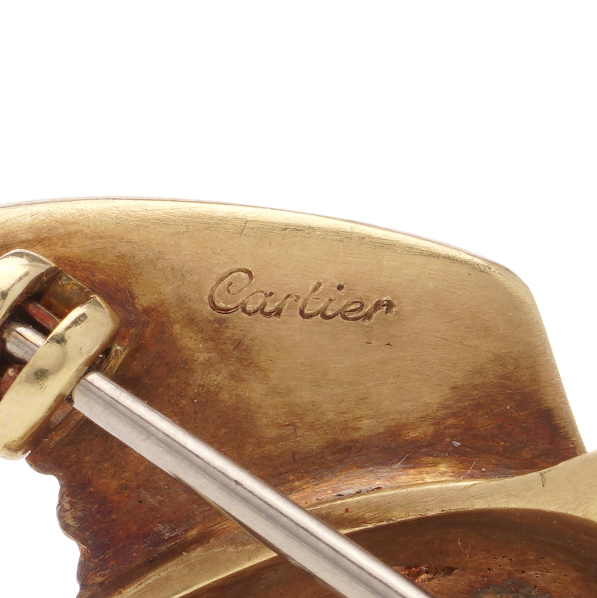 CARTIER Bird Brooch in 18kt Yellow Gold For Sale 4