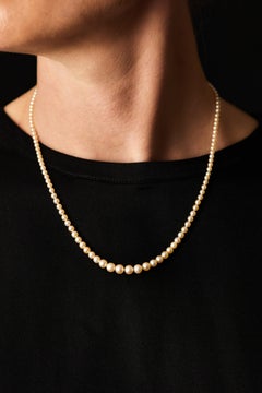 Collier de perles graduées de Cartier avec fermoir en platine et diamants, 1951