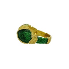 Cartier Green Enamel Band Ring