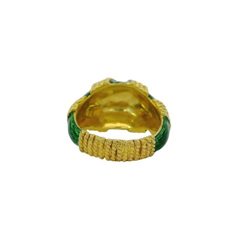 Women's Cartier Green Enamel Band Ring