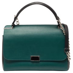 Cartier Green Leather Jeanne Toussaint Top Handle Bag