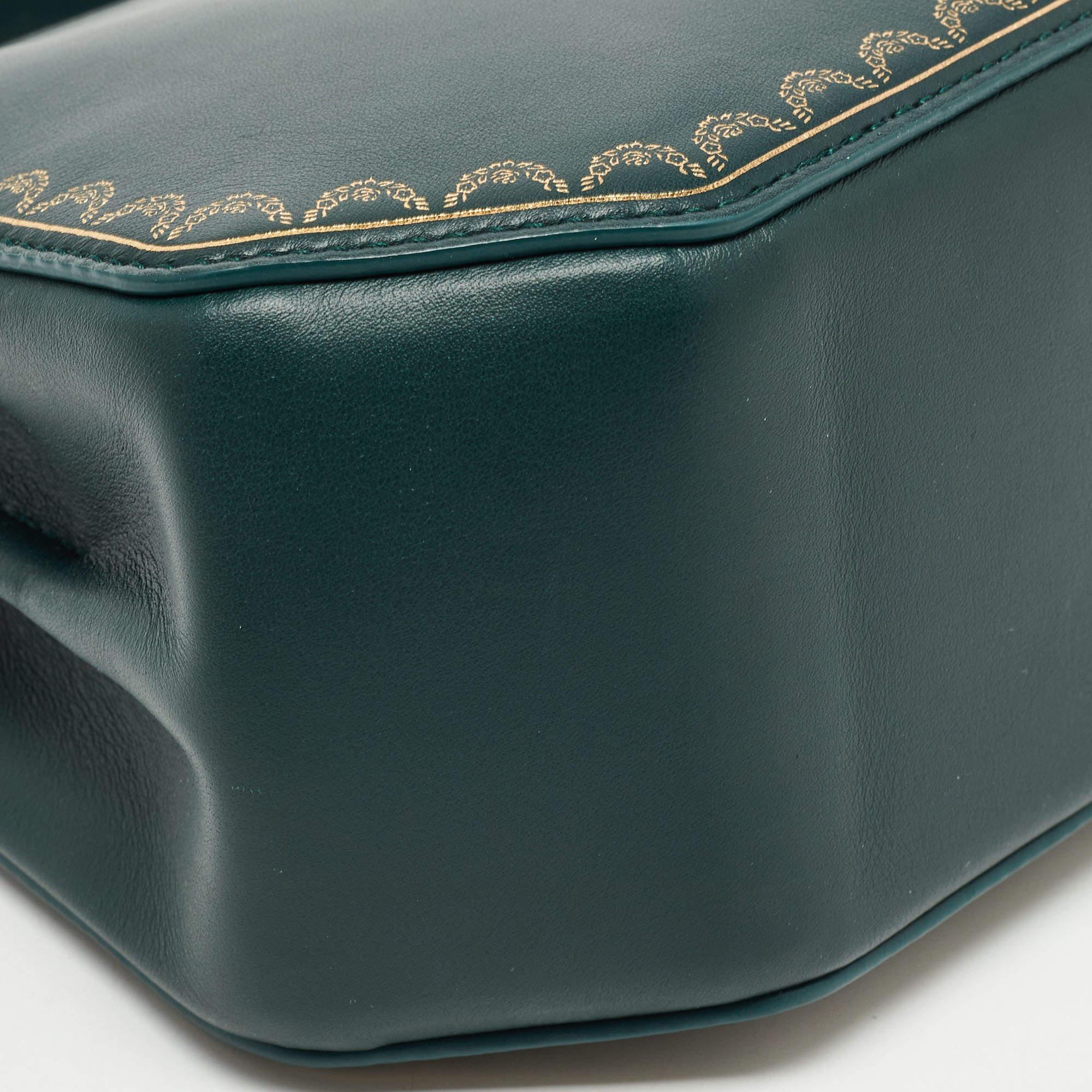 Cartier Green Leather Mini Guirlande De Cartier Top Handle Bag 10