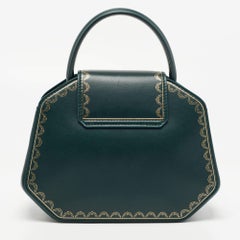 Cartier Green Leather Mini Guirlande De Cartier Top Handle Bag