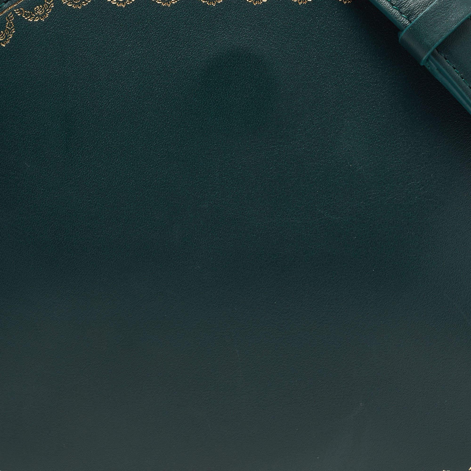 Cartier Green Leather Mini Guirlande De Cartier Top Handle Bag 2