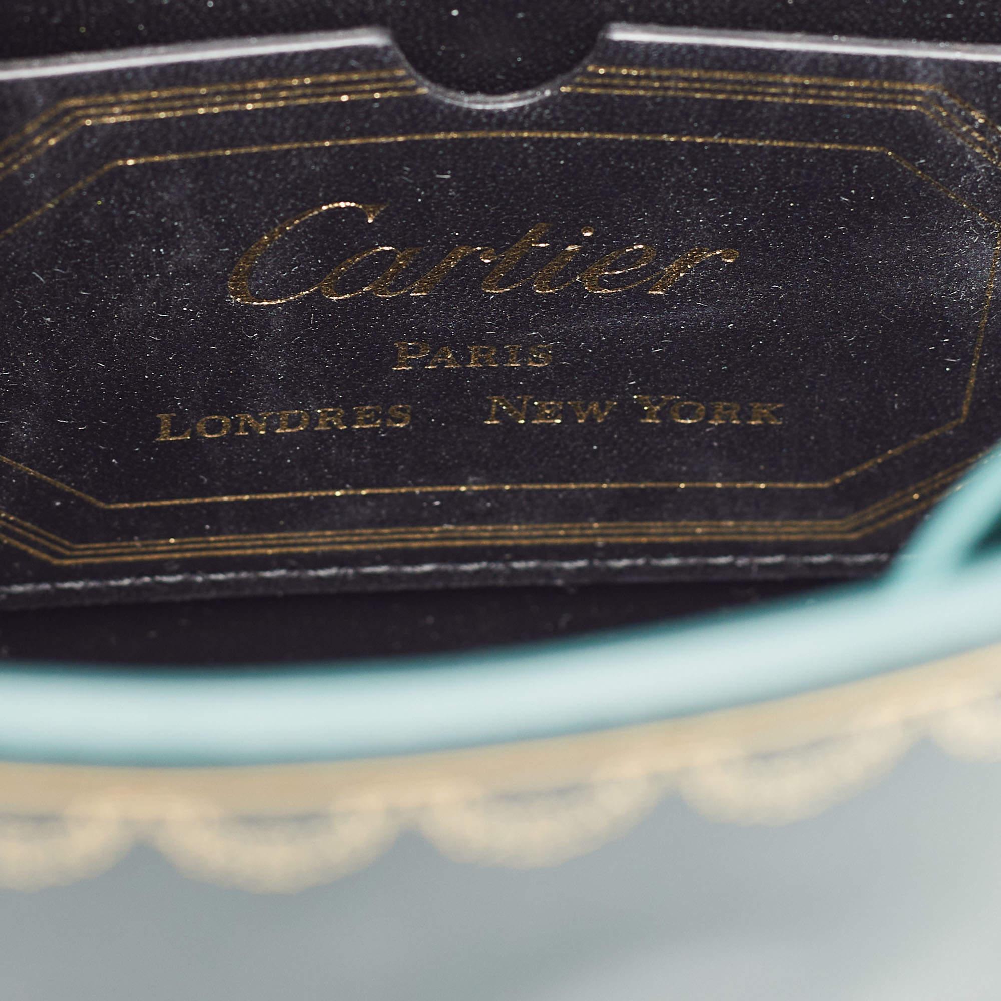 Cartier Green Leather Mini Guirlande De Cartier Top Handle Bag 3