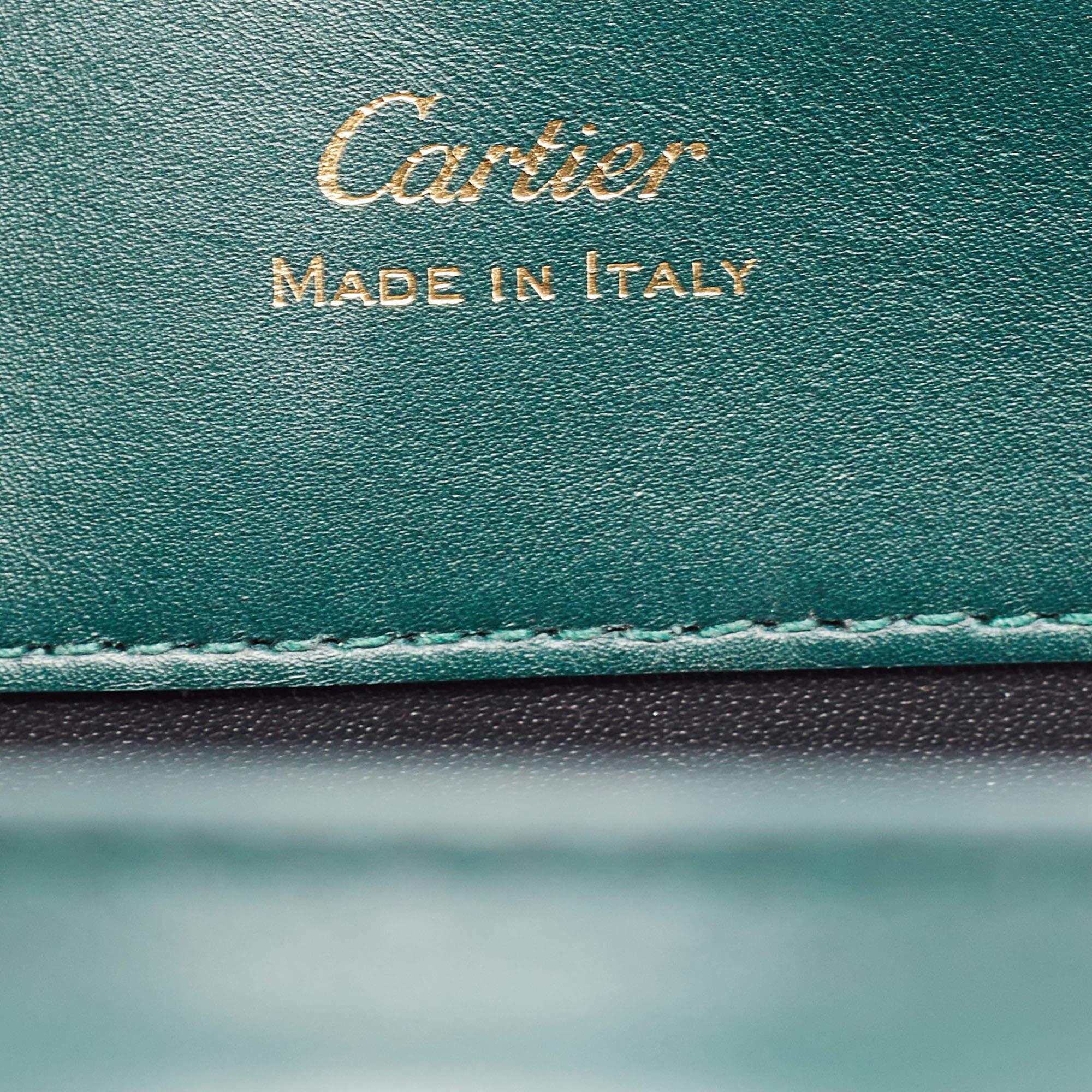 Cartier Green Leather Mini Guirlande De Cartier Top Handle Bag 4