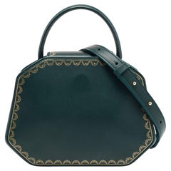 Cartier Green Leather Mini Guirlande De Cartier Top Handle Bag