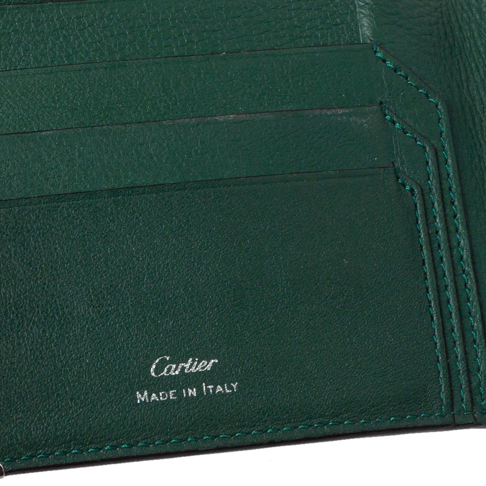 Men's Cartier Green Leather Must De Cartier Bifold Wallet