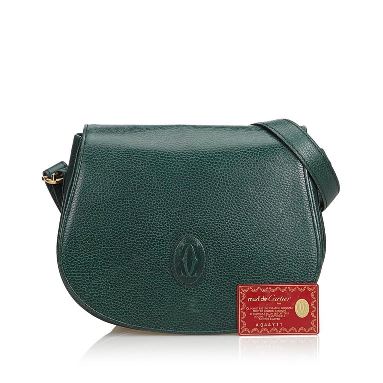 Cartier Green Must De Cartier Leather Crossbody Bag For Sale at 1stdibs