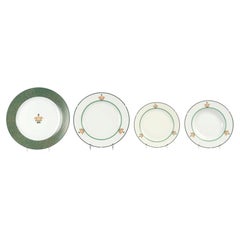 Cartier Vajilla de porcelana verde terrazo Limoges Maison Venitienne 59 Piezas