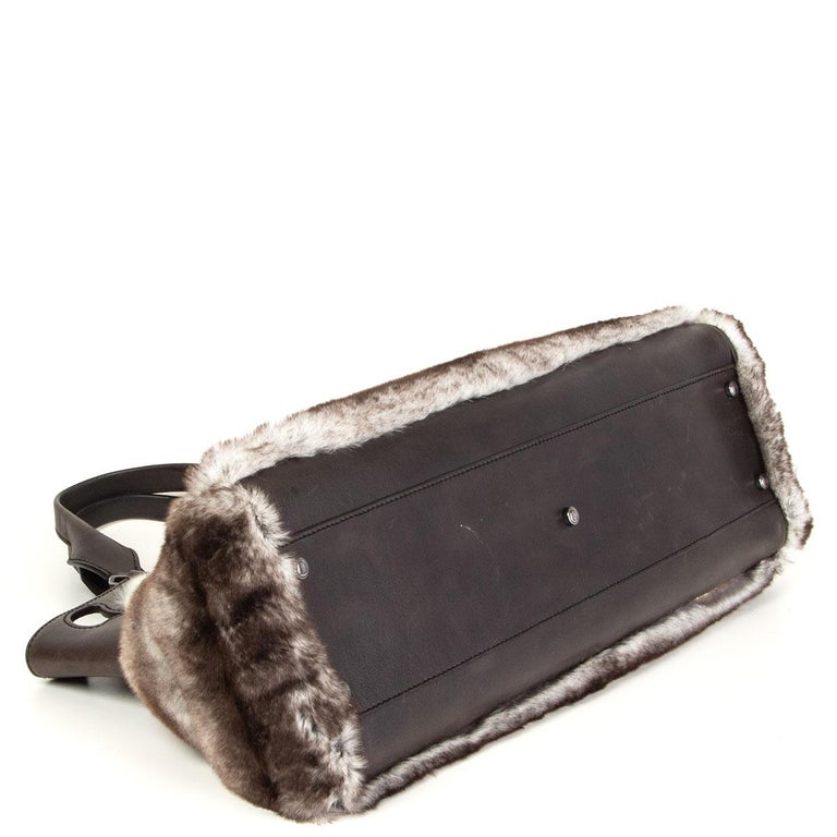CARTIER grey brown MARCELLO DE CARTIER MEDIUM RABBIT FUR Bag For Sale ...
