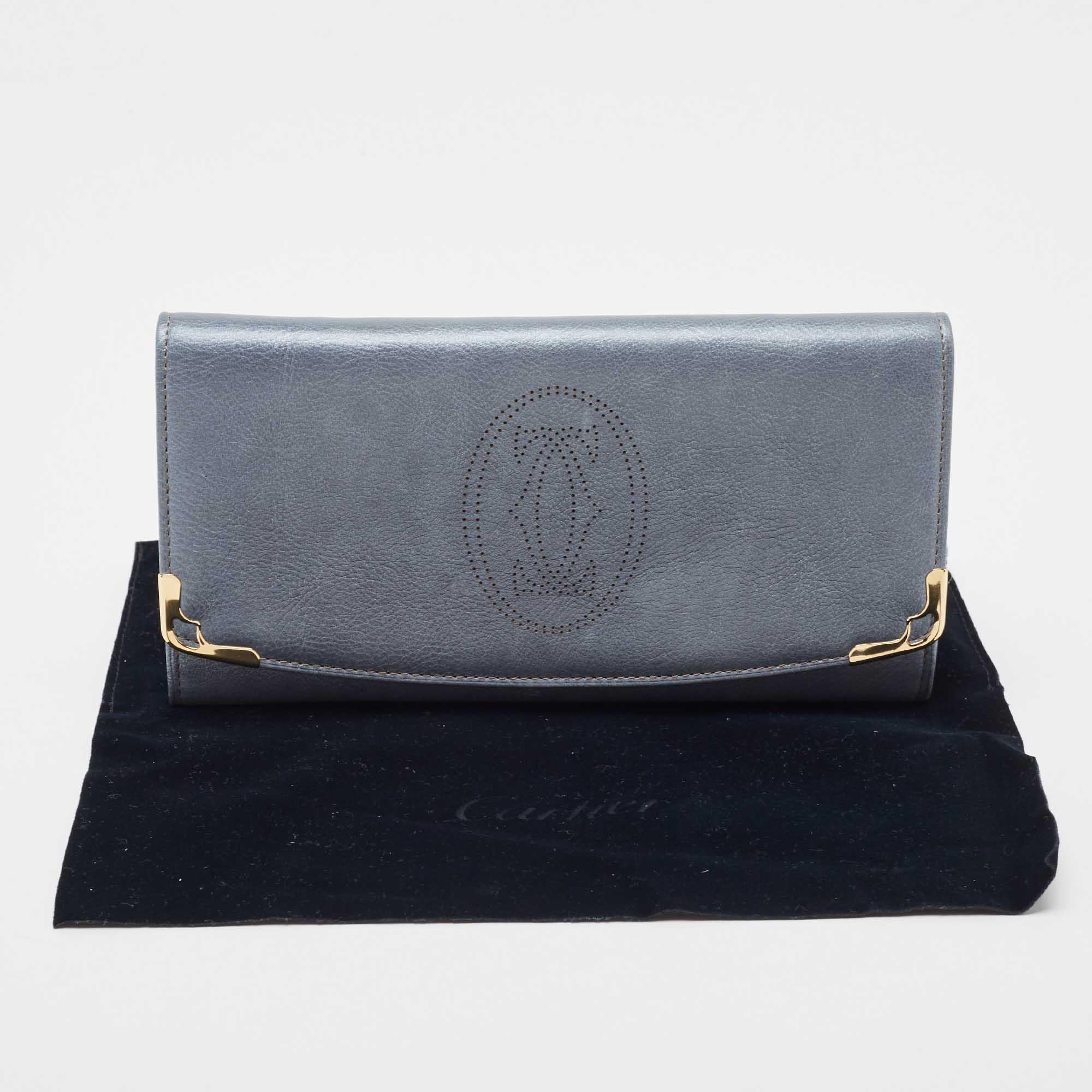 Cartier Grey Leather Marcello de Cartier Flap Wallet 7