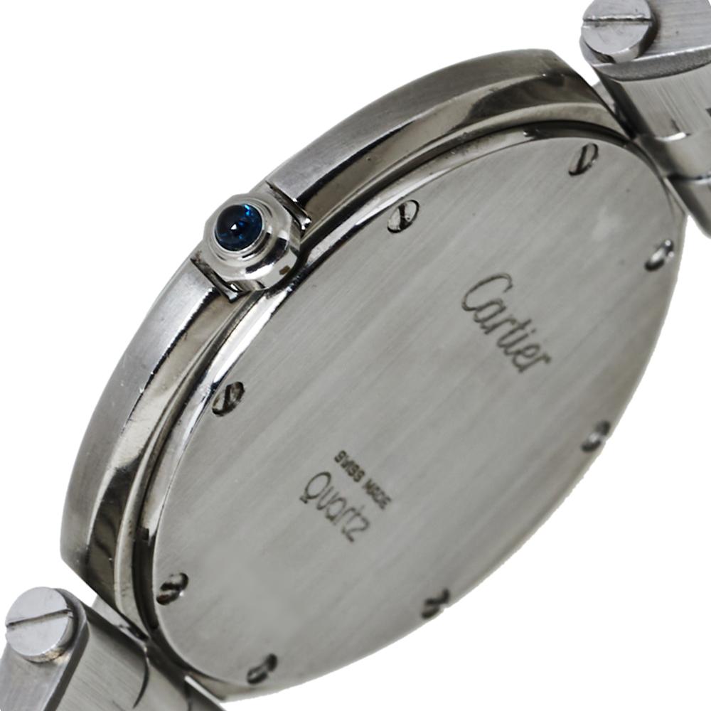 Cartier Grey Stainless Steel Santos Round Women's Wristwatch 32MM 2