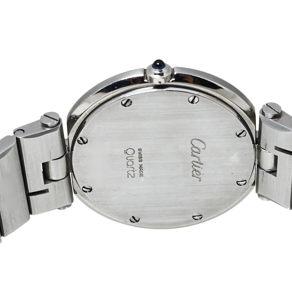 Cartier Grey Stainless Steel Santos Round Women's Wristwatch 32MM 4