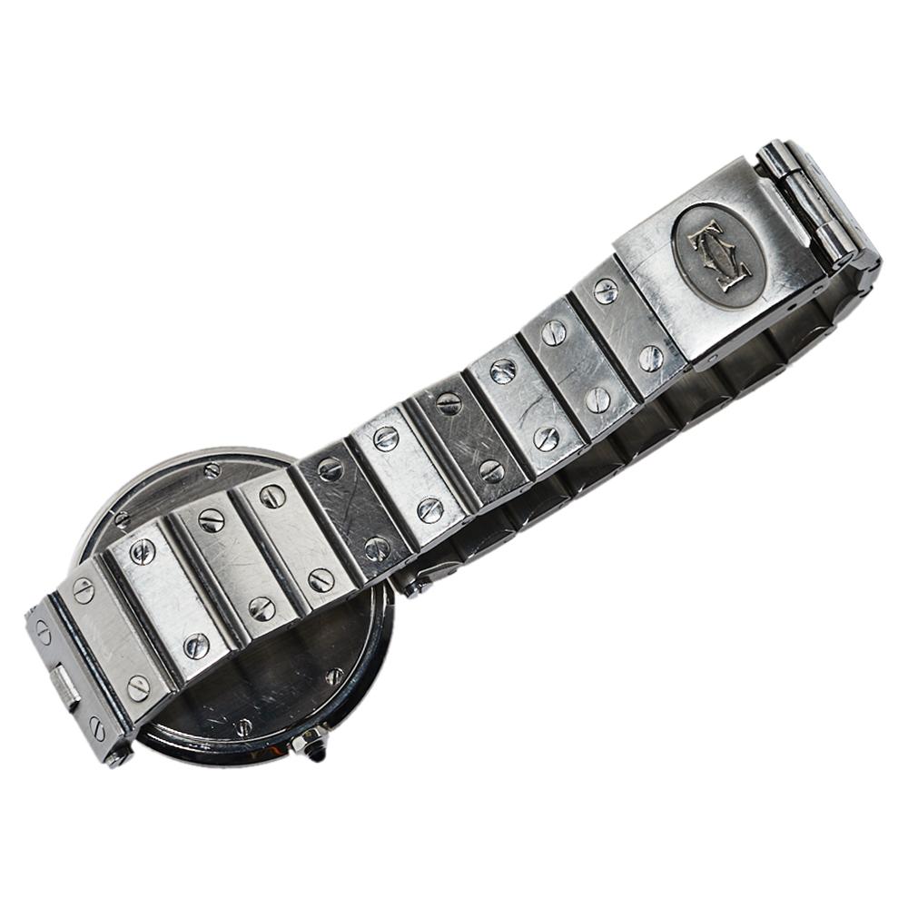 Cartier Grey Stainless Steel Santos Round Women's Wristwatch 32MM 1