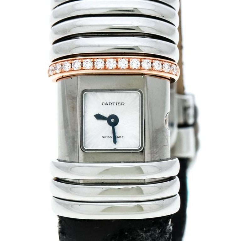 Cartier Grey Titanium And Gold Link Declaration Women S Wristwatch 16mm For Sale At 1stdibs