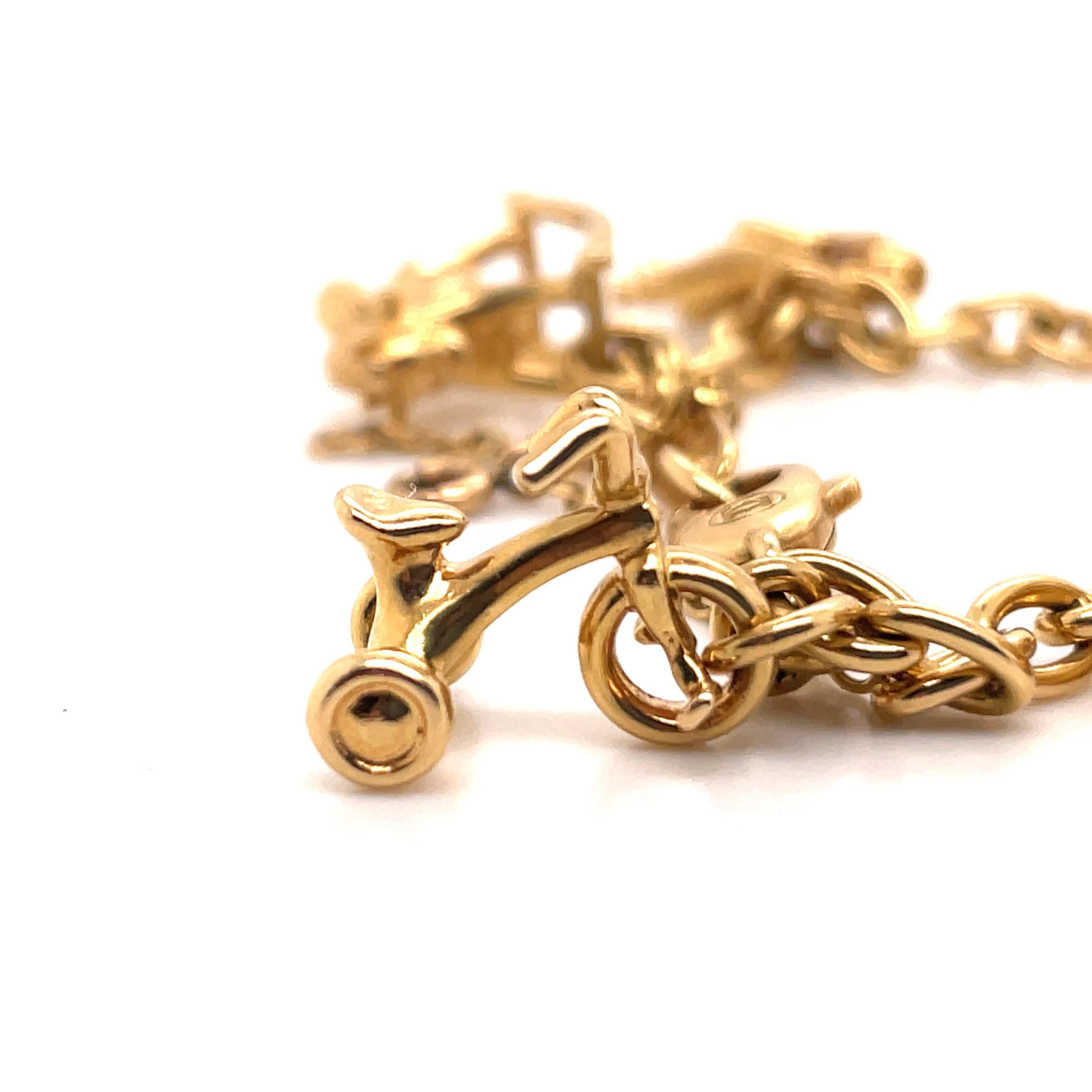 Women's Cartier Growing Child Charm Link Bracelet 18 Karat Yellow Gold 42 Grams