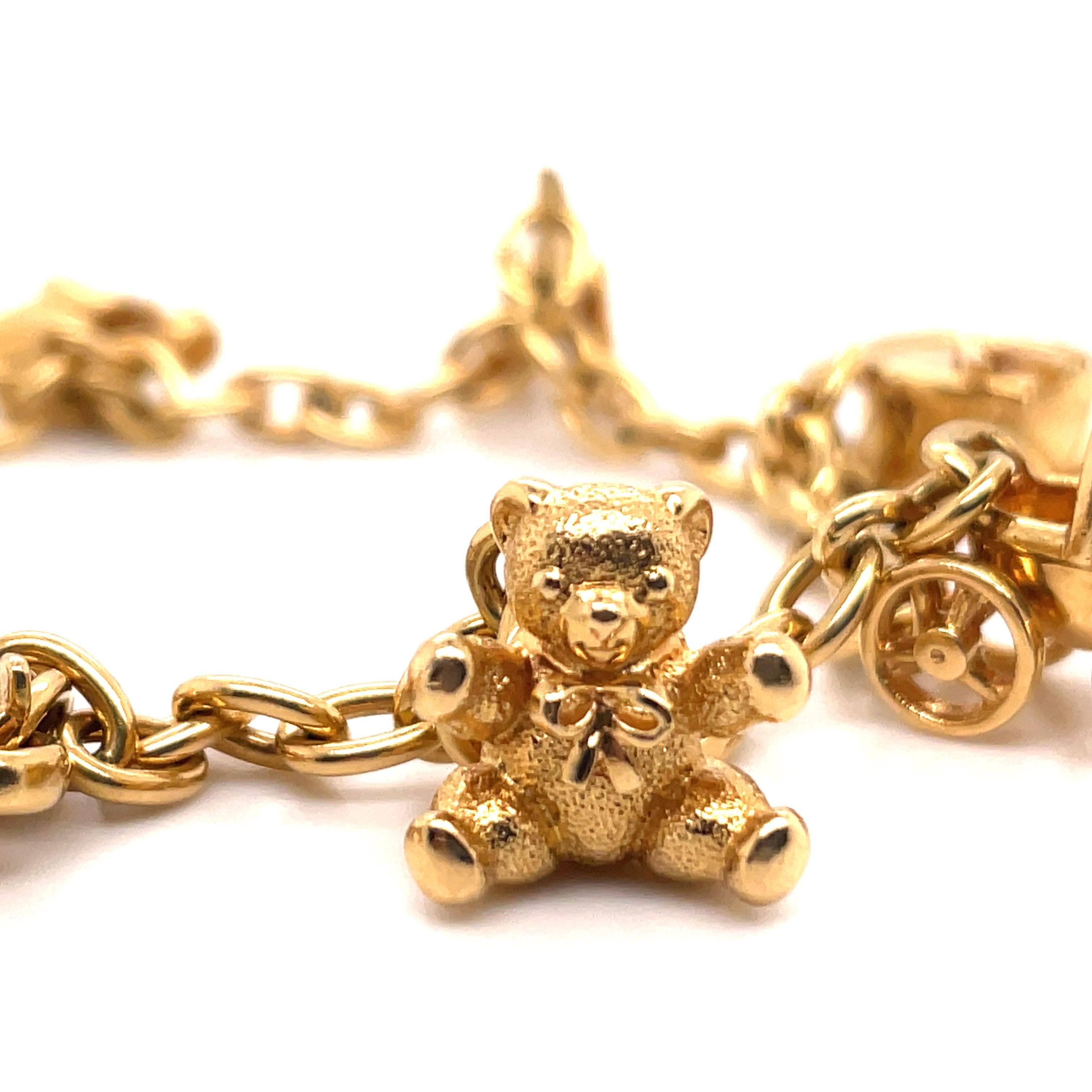 Cartier Growing Child Charm Link Bracelet 18 Karat Yellow Gold 42 Grams 1