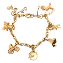 Cartier Growing Child Charm Link Bracelet 18 Karat Yellow Gold 42 Grams