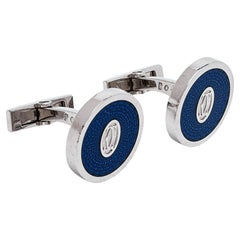 Cartier Gullioche Double C De Cartier Lacquer Sterling Silver Cufflinks