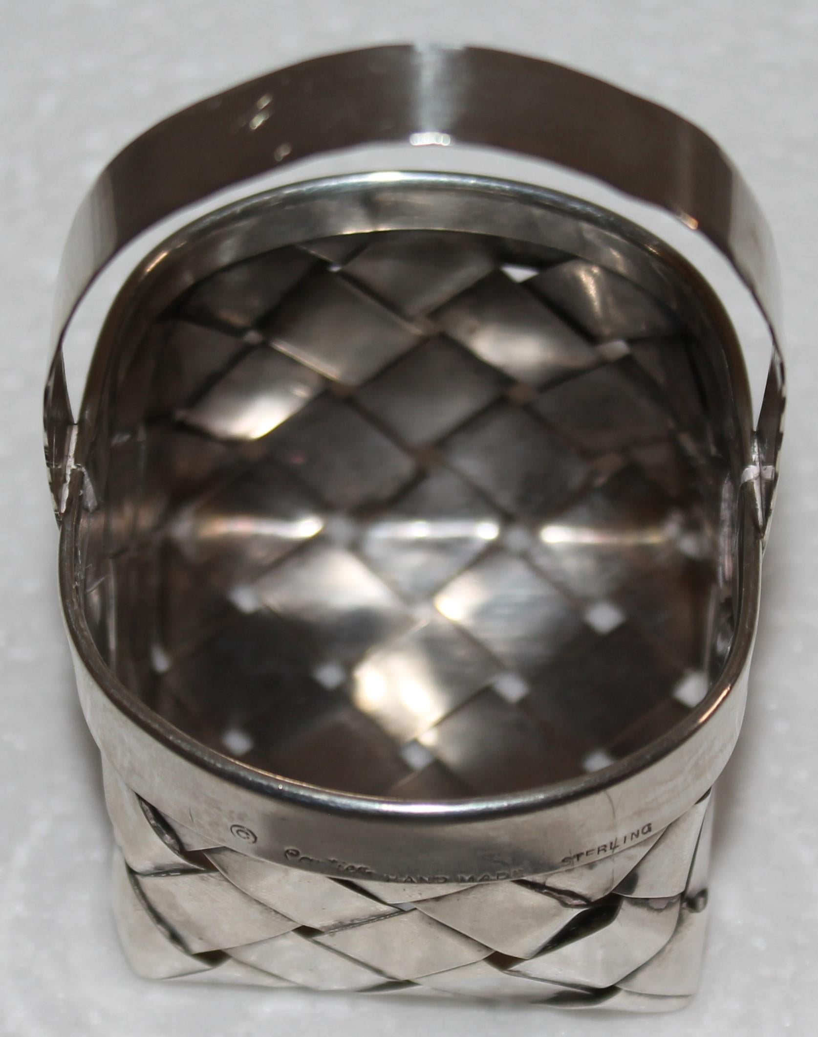Hand-Crafted Cartier Hand Made Sterling Silver Basket