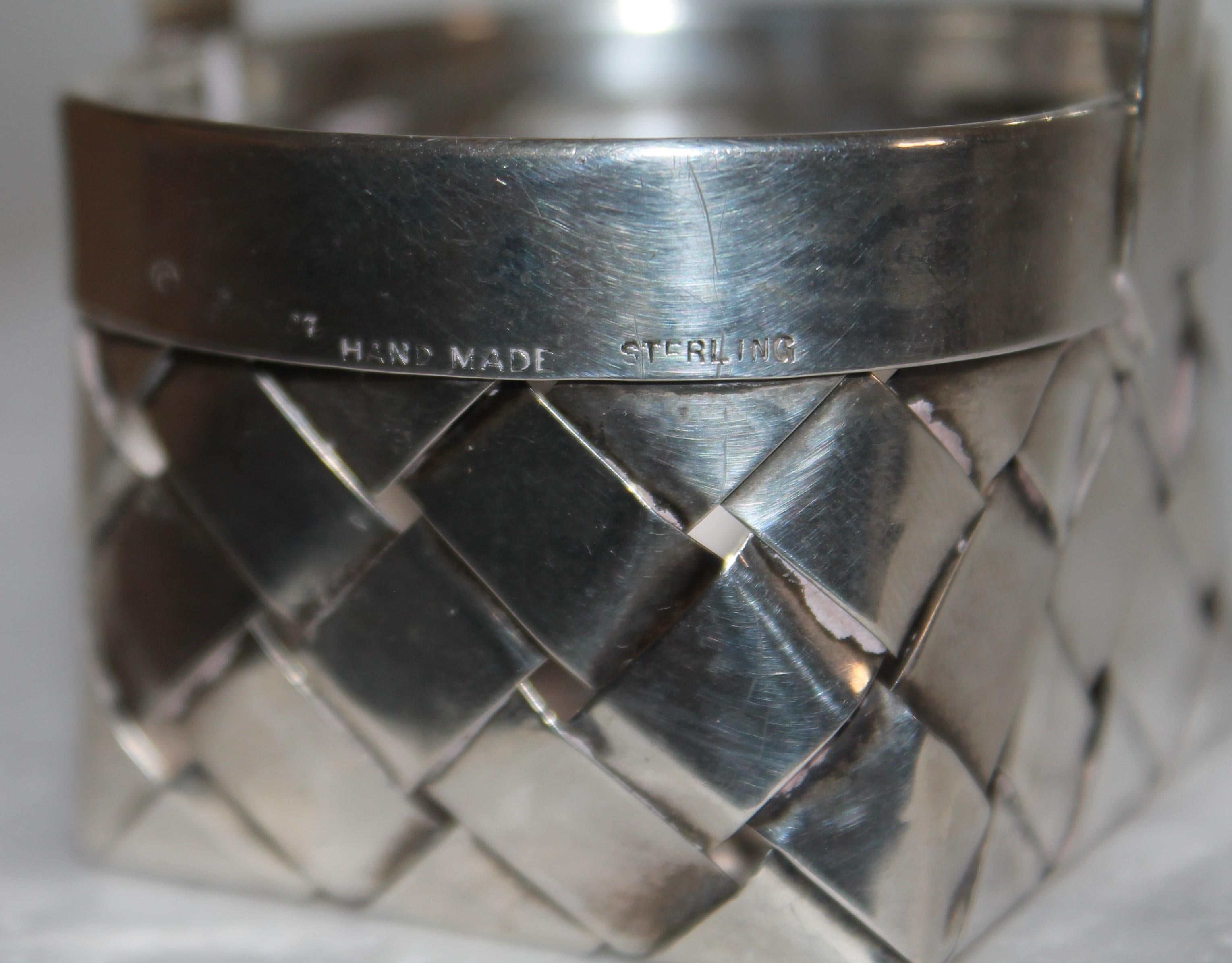 Cartier Hand Made Sterling Silver Basket In Good Condition In Los Angeles, CA