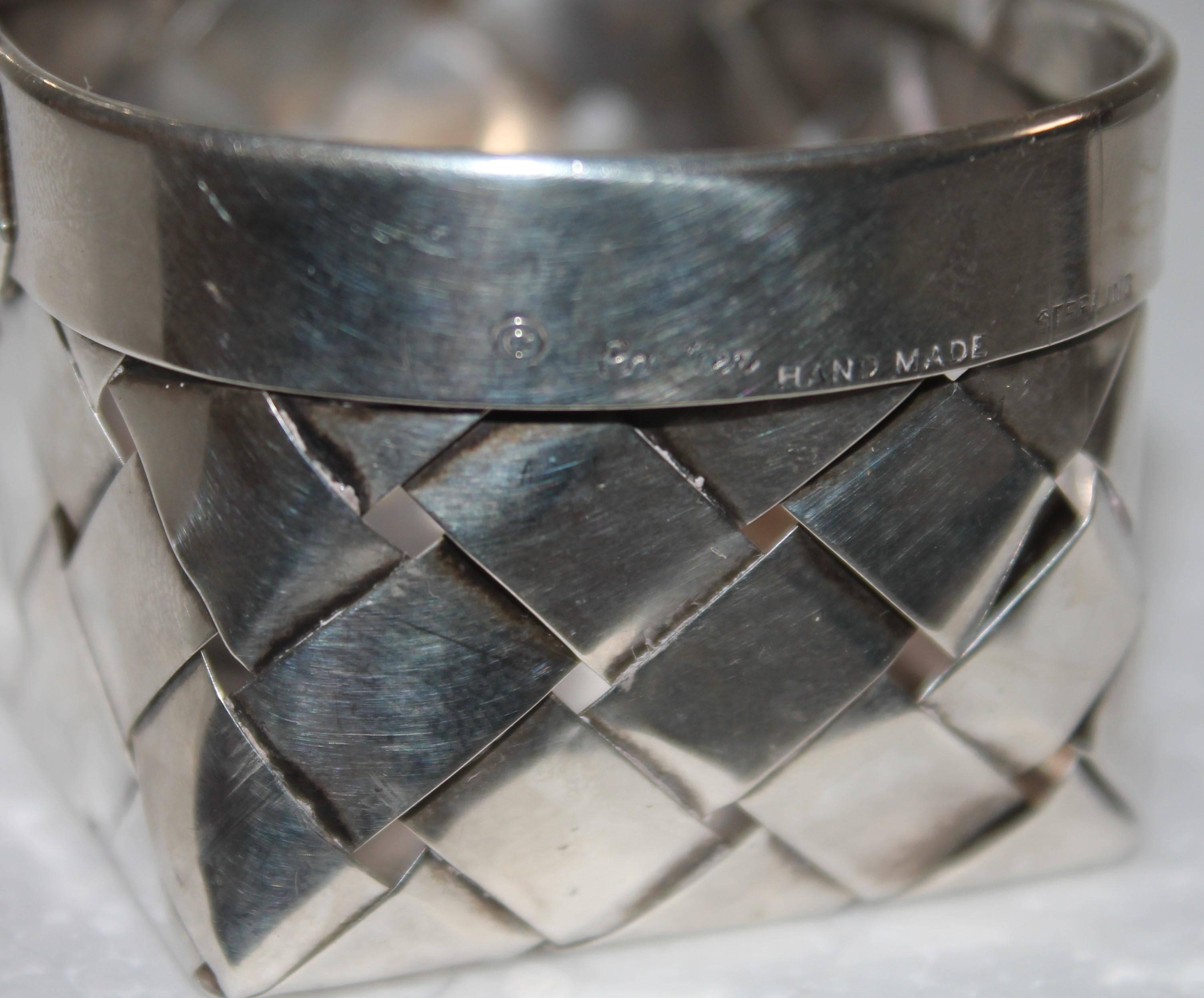 Mid-20th Century Cartier Hand Made Sterling Silver Basket