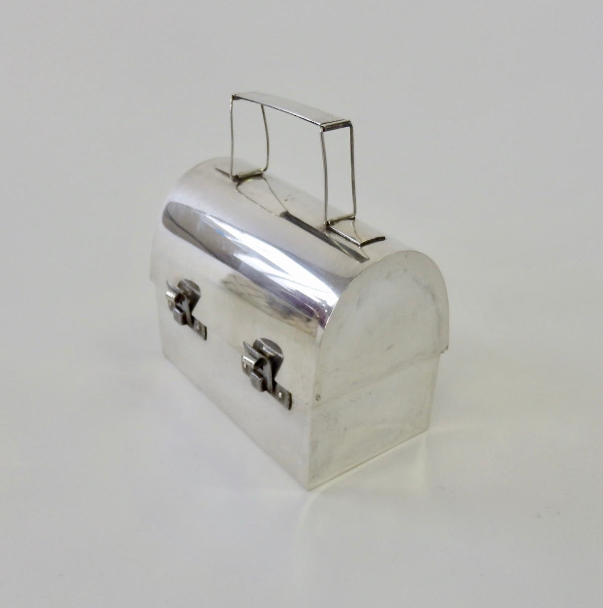 Mid-Century Modern Cartier Handmade Sterling Silver Diminutive Lunch Box Purse